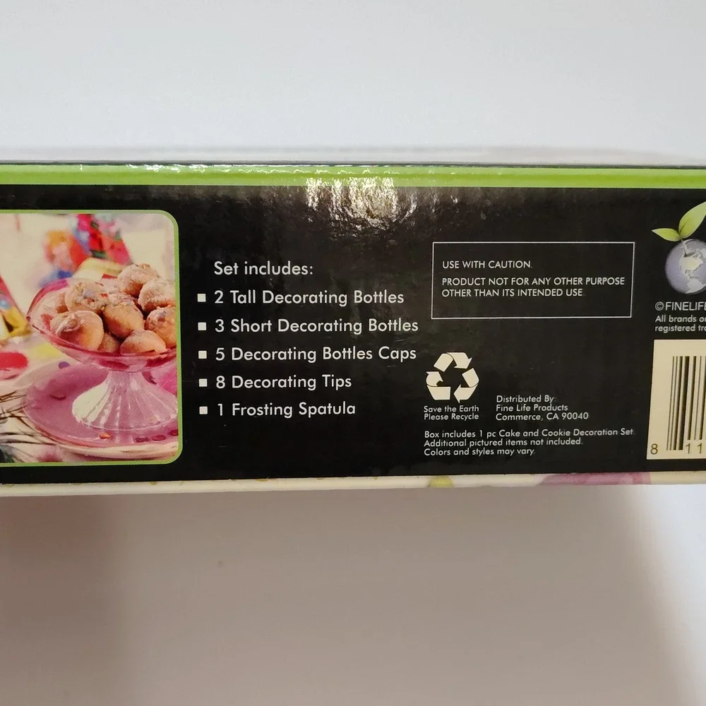 Fine Life Products Cake and Cookie Decoration Set 19 Pieces Red‎ White Black